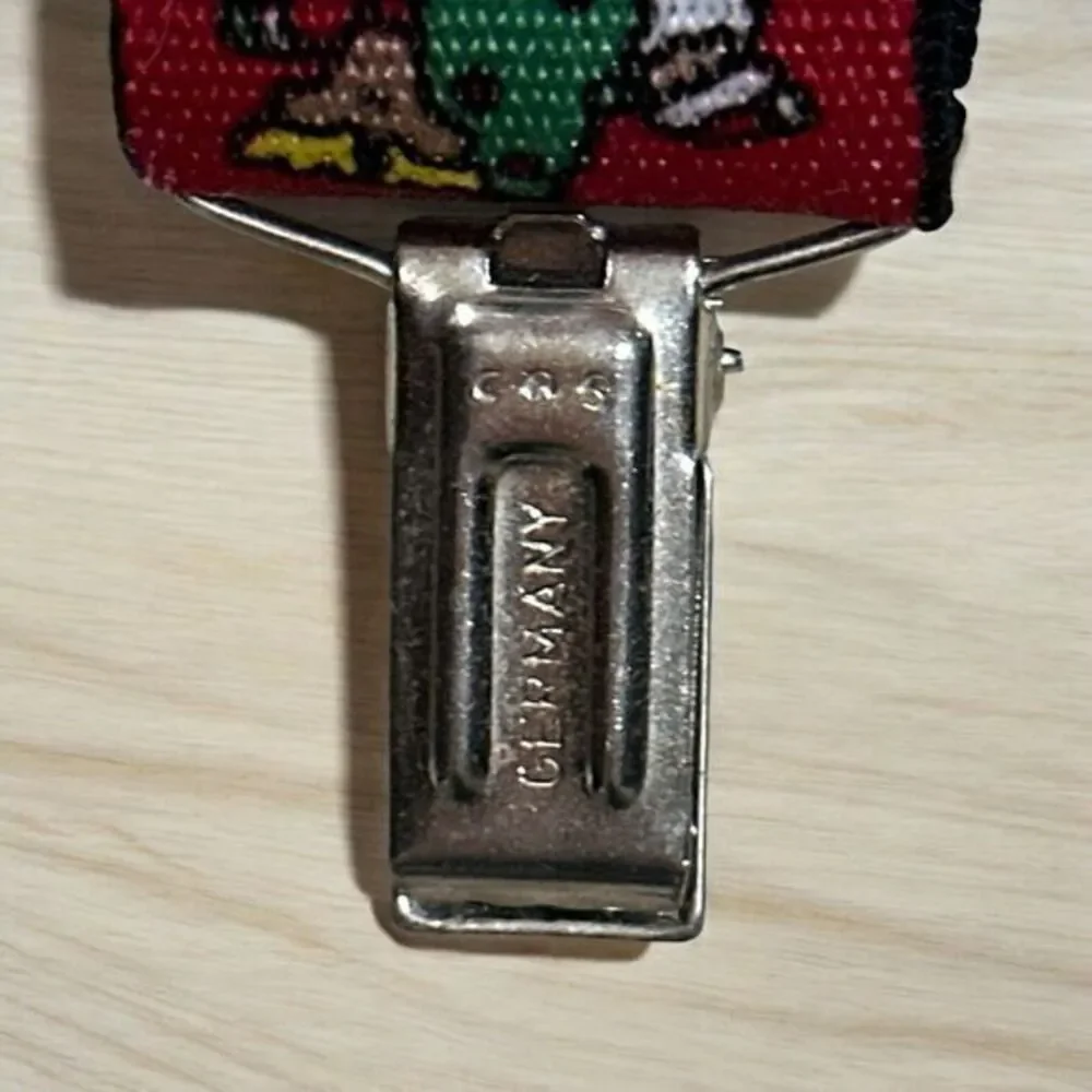 Vintage Pelican USA  Christmas Suspenders Santa Christmas Tree Red‎ Adjustable